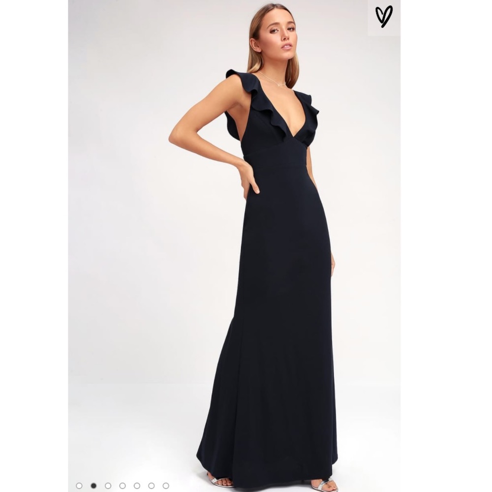 LULUS • perfect opportunity navy maxi dress